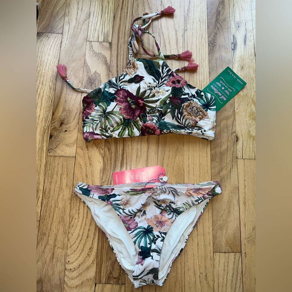 FARM RIO EMBROIDERY BIKINI TOP AND BOTTON SET